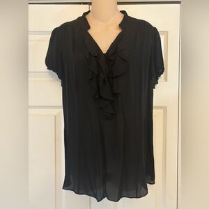 Elegant Black Ruffle Blouse